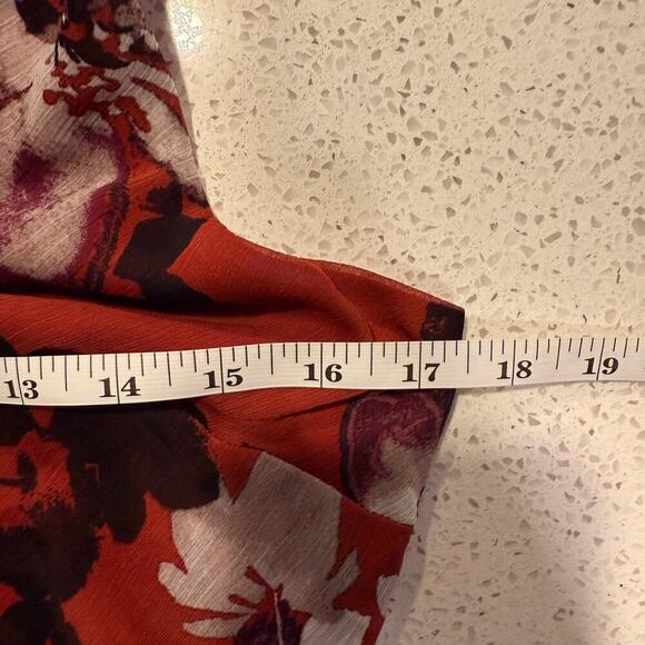 Simply Vera Wang Burnt Orange Floral Maxi Dress Sleeveless Lined Medium Fall - Picture 8 of 9